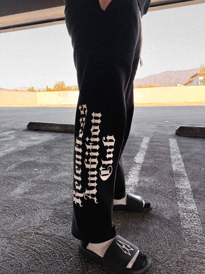 OVERSIZED "RA2" SWEATPANTS- BLACK