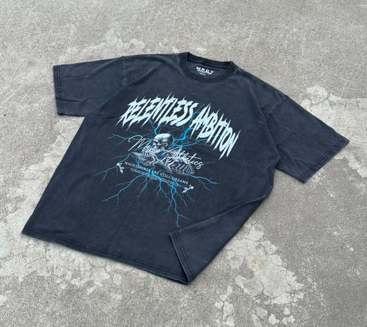 OVERSIZED "RELENTLESS AMBITION" T-SHIRT- BLACK