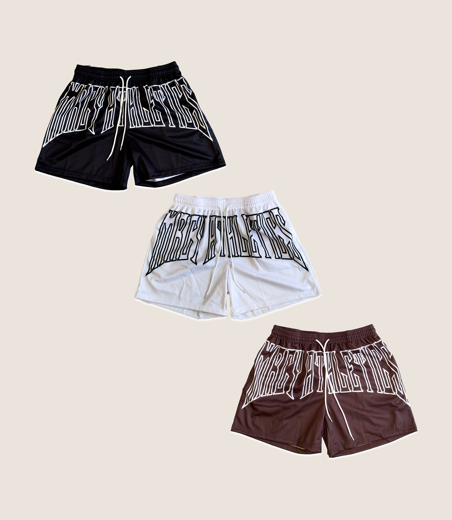 MESH FERAL "METALWING" MID-THIGH CUT SHORTS- BROWN